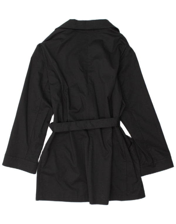Liu Jo Womens Trench Coat IT 44 Medium Black Cotton