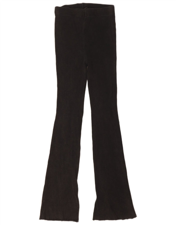 Zara Damen Flare Leggings UK 8 Small Graue Baumwolle