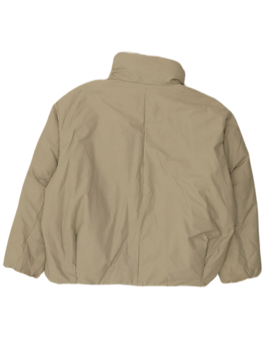 Zara Damen Übergroße wattierte Jacke UK 10 Small Graue Baumwolle