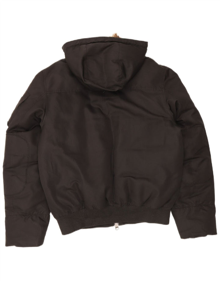 Benetton Herren-Jacke mit Kapuze, gepolstert, IT 50, Größe L, Schwarz