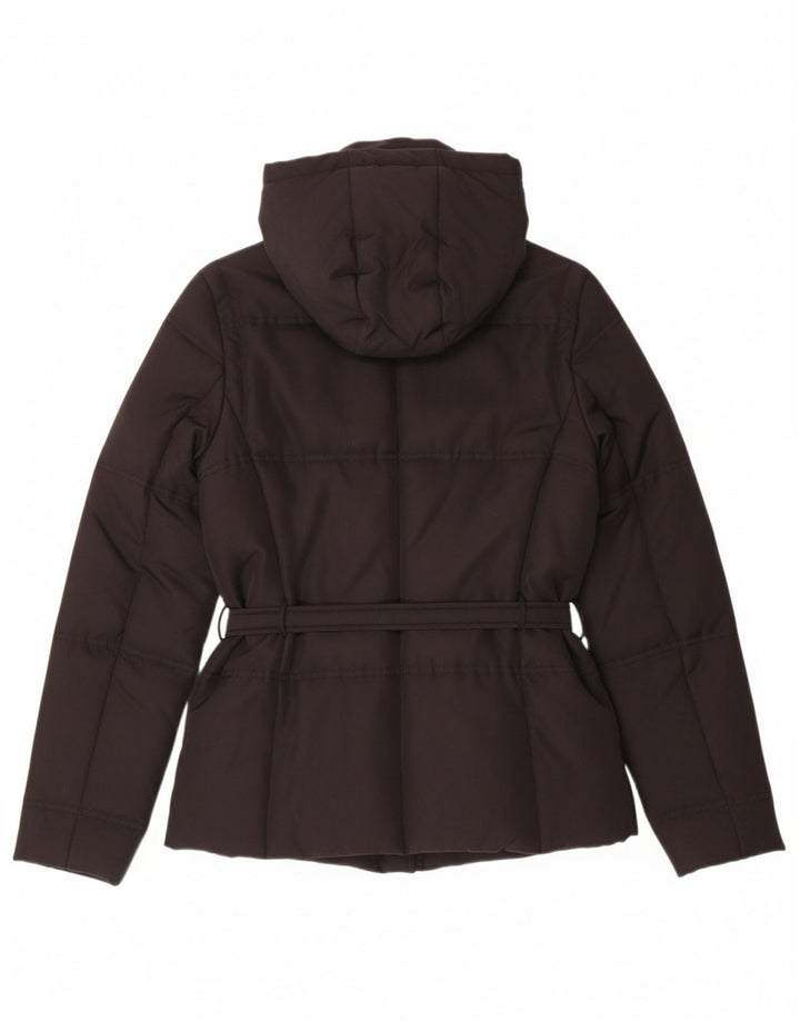 MASSIMO DUTTI Womens Hooded Padded Jacket UK 10 Small Black Polyester