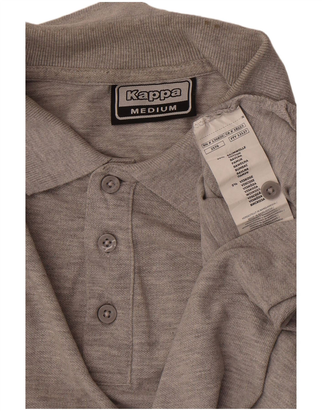 Kappa Herren-Poloshirt aus mittelgrau gefleckter Baumwolle