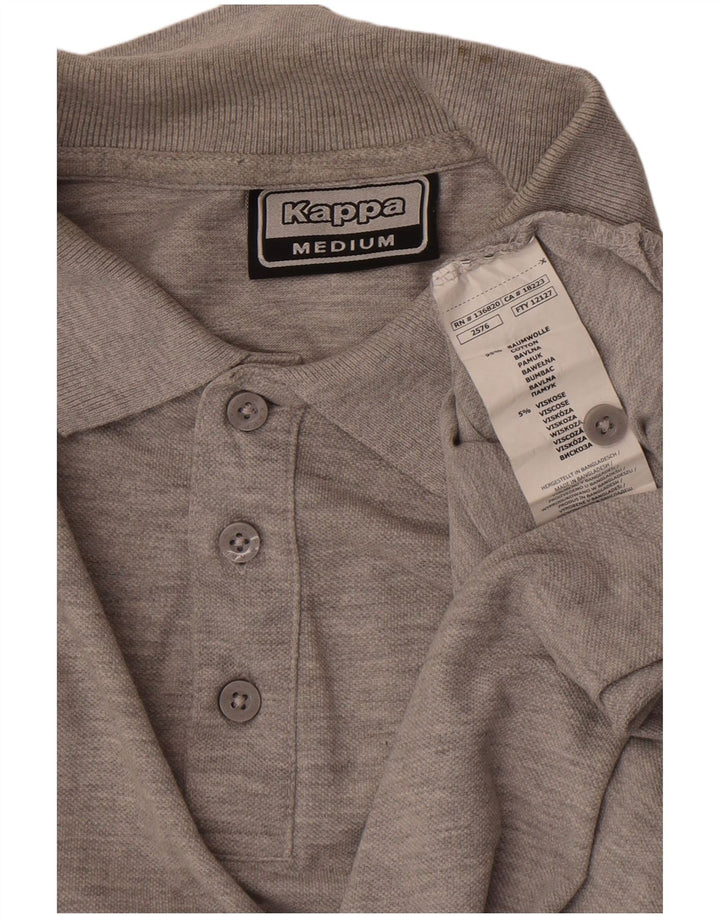 Kappa Herren-Poloshirt aus mittelgrau gefleckter Baumwolle