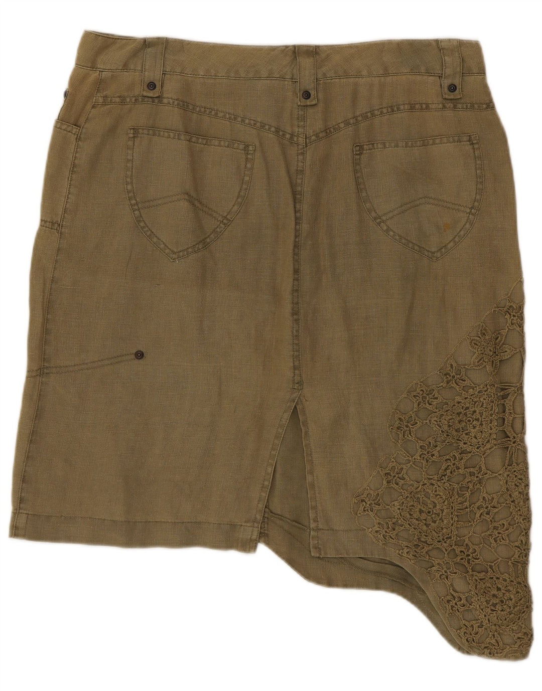 Marlboro Classics Damen Asymmetrischer Rock EU 46 XL W34 Khaki
