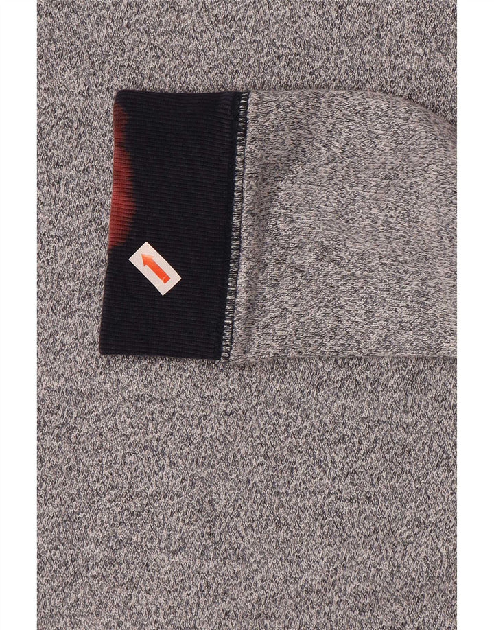 Reiss Herren-Sweatshirt-Pullover, klein, grau gefleckte Viskose