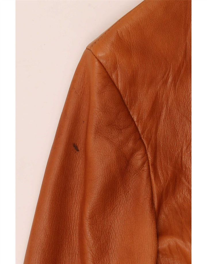 Atos Lombardini Damen 3-Knopf-Lederblazer IT 46 Large Braun