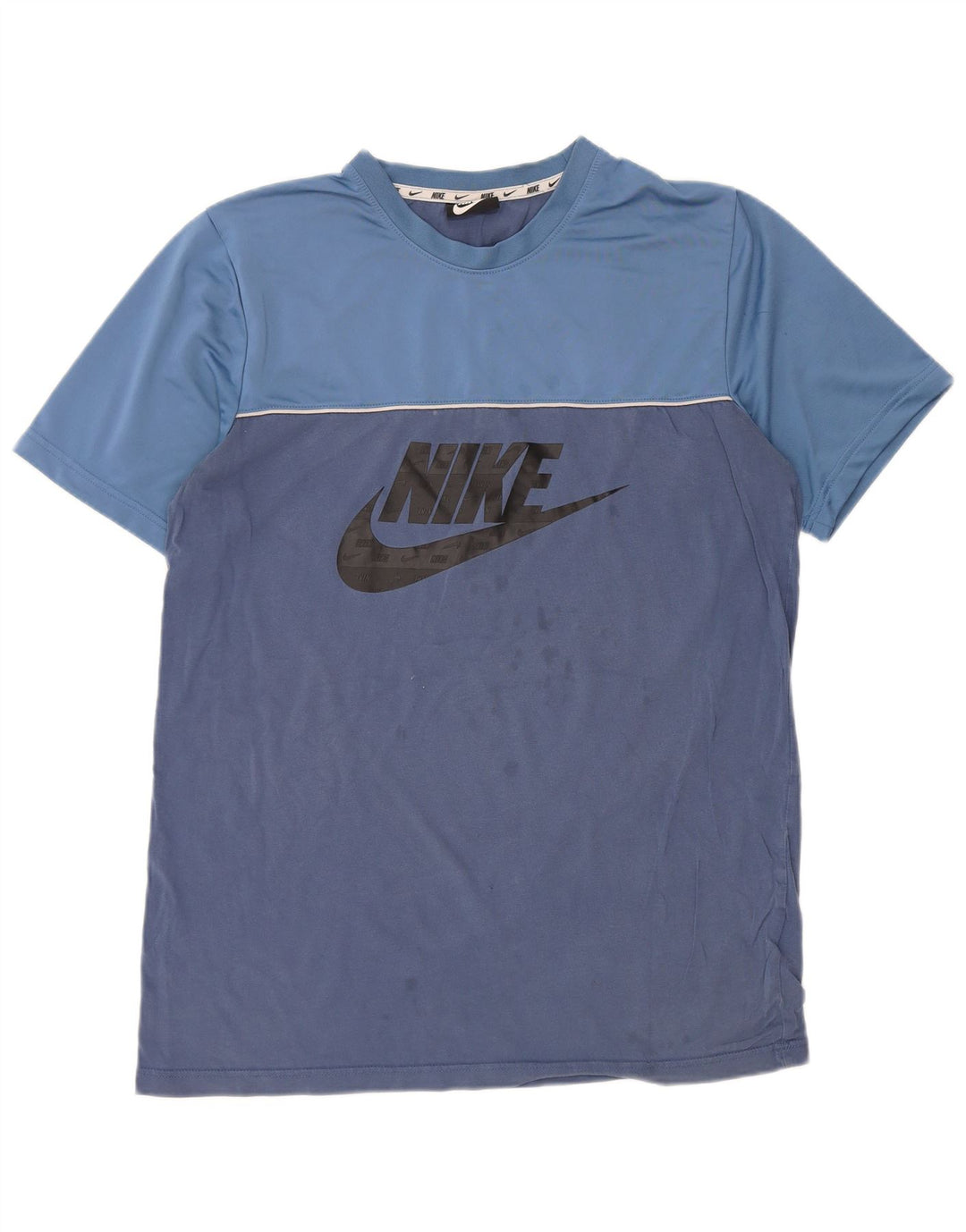 NIKE Herren-T-Shirt mit Grafik, groß, blau, Colourblock-Baumwolle