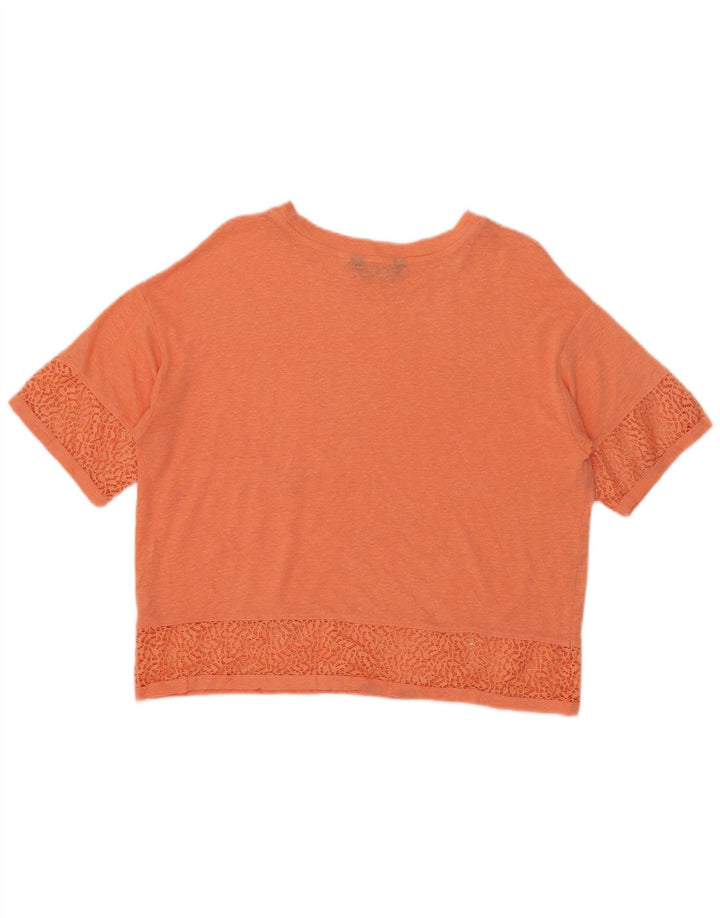 Marks & Spencer Damen Crop Oversize T-Shirt Top UK 10 Small Orange