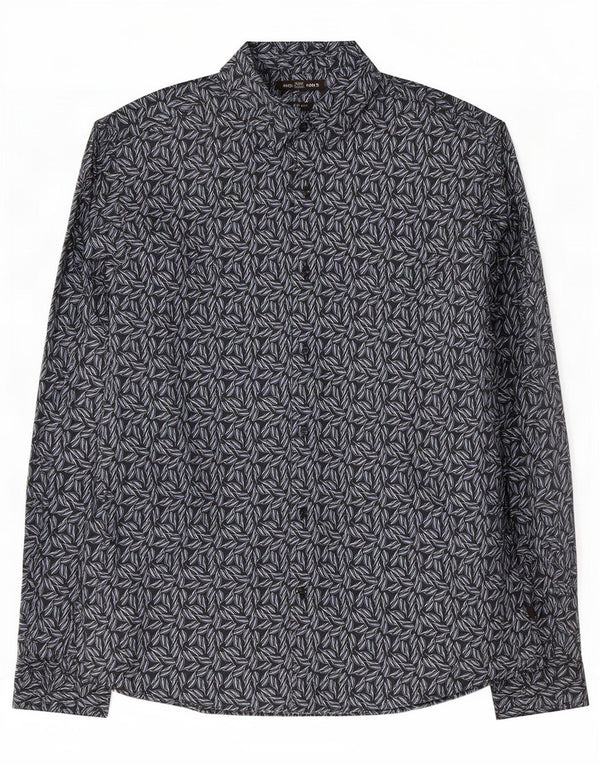 Michael Kors Herren Slim Fit Hemd 2XL Marineblau mit Blumenmuster aus Baumwolle