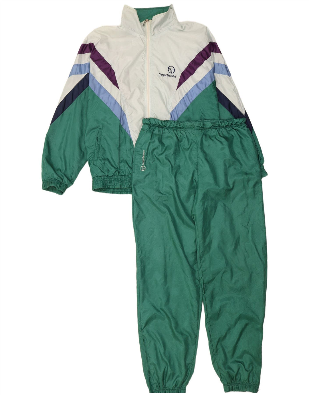 SERGIO TACCHINI Herren-Trainingsanzug, IT 50, Mittelgrün, Farbblock