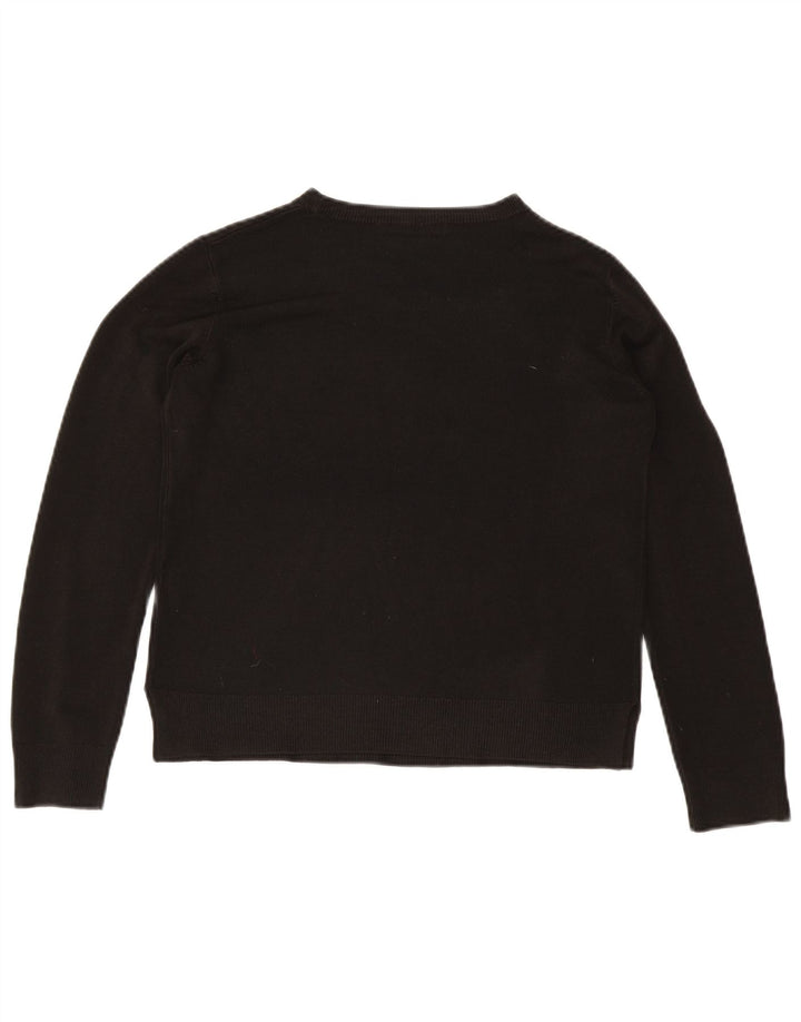 Marks & Spencer Damen-Pullover mit Rundhalsausschnitt, Gr. 14, Mittelschwarz, Acryl