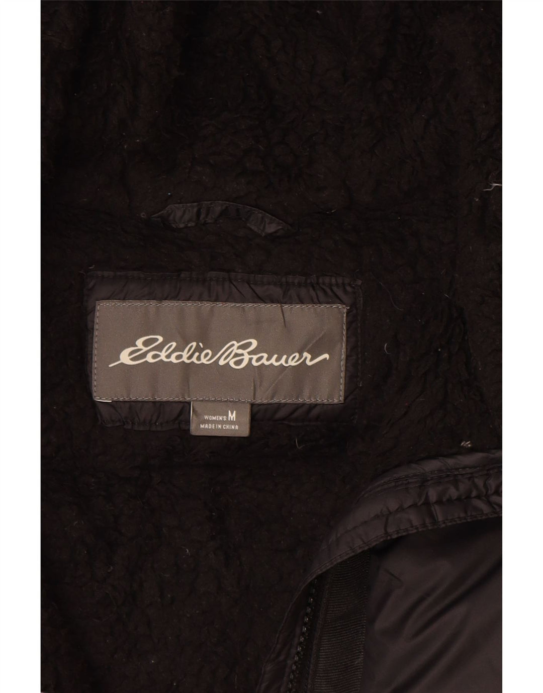 Eddie Bauer Damen-Jacke mit Kapuze, gepolstert, UK 14, mittelschwarzes Nylon