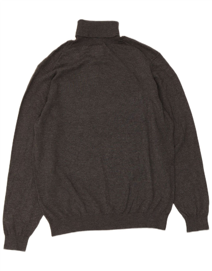 Rollkragenpullover für Herren von Zara, groß, grau gefleckte Viskose