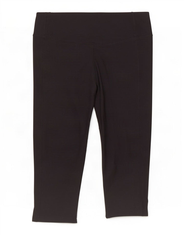 Nike Damen Dri Fit Capri Leggings UK 14 Large Schwarz Polyester