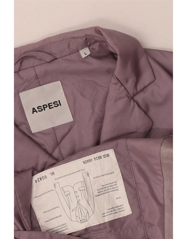 Aspesi Damen-Blazer mit 3 Knöpfen, gepolstert, UK 14, Größe L, Lila, Nylon