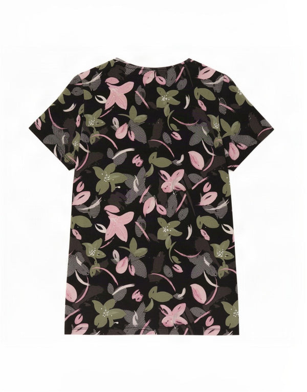 Puma Mädchen Grafik T-Shirt Top 13-14 Jahre Schwarz geblümt