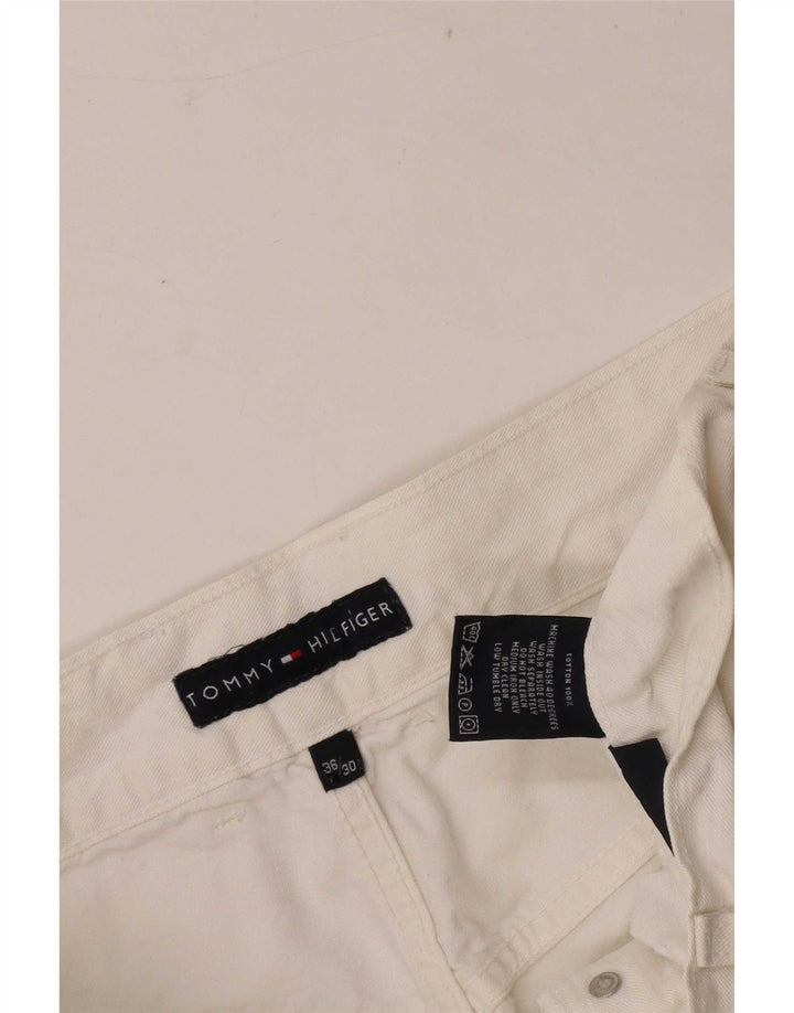 Tommy Hilfiger Herren Straight Jeans W36 L30 Weiße Baumwolle