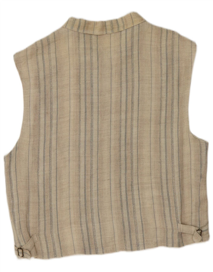 Vintage Herren Gilet Medium Beige gestreift