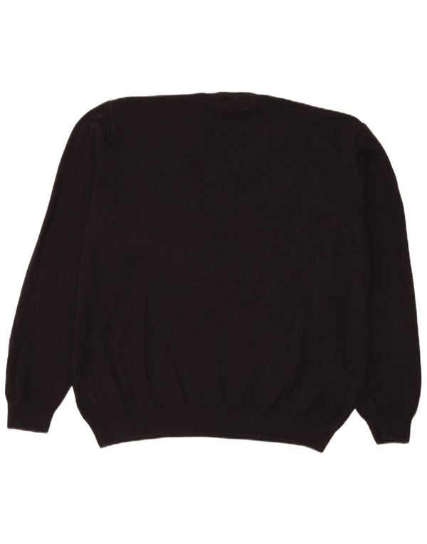 Marks & Spencer Herren-Pullover mit V-Ausschnitt, 3XL, schwarze Baumwolle