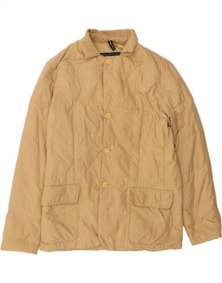 CONTE OF FLORENCE Mens Bomber Jacket UK 42 XL Beige Polyester Vintage Conte of Florence and Second-Hand Conte of Florence from Messina Hembry 