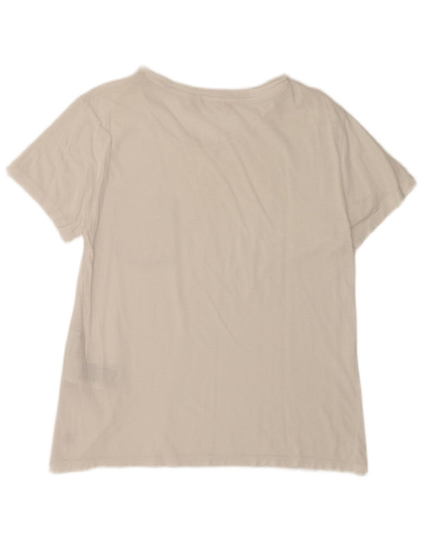 Levi's Damen T-Shirt Top UK 16 Large Weiße Baumwolle