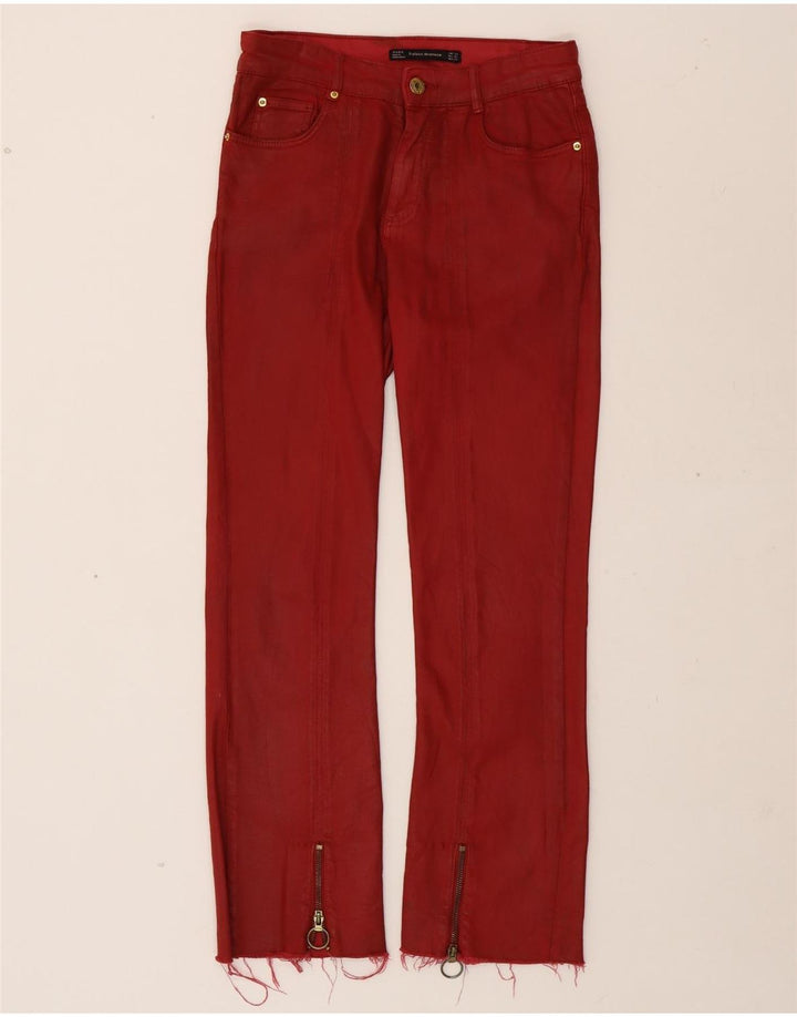 ZARA Womens Straight Jeans EU 34 2XS W26 L26 Red Vintage Zara and Second-Hand Zara from Messina Hembry 