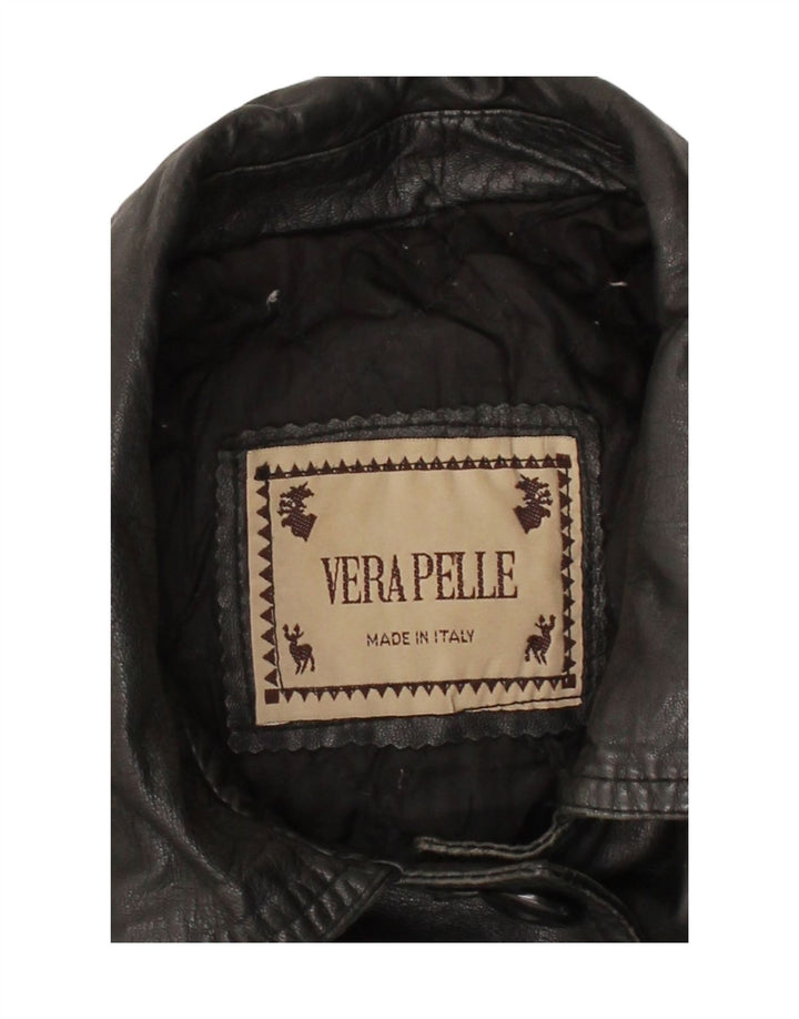 VINTAGE Womens Leather Jacket UK 18 XL Black Leather Vintage Vintage and Second-Hand Vintage from Messina Hembry 