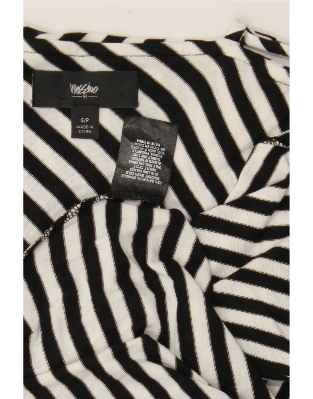 Mossimo Ärmelloses, asymmetrisches Maxikleid für Damen, Gr. 8, klein, schwarz gestreift