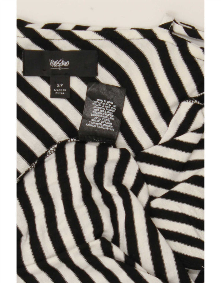 Mossimo Ärmelloses, asymmetrisches Maxikleid für Damen, Gr. 8, klein, schwarz gestreift