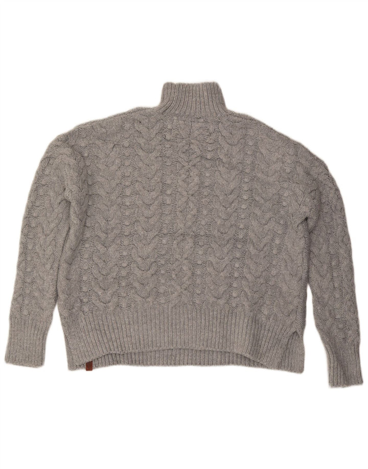 Superdry Damen Übergroßer Pullover mit Rollkragen, UK 14, Mittelgrau