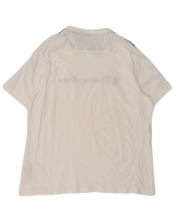 Champion Herren-T-Shirt mit Grafik, XL, weiße Farbblock-Baumwolle