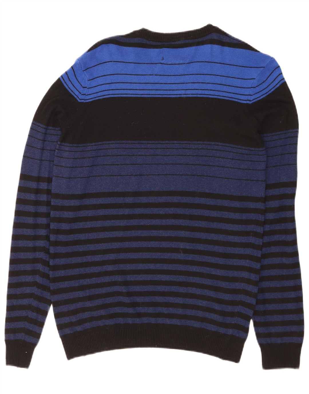 Energie Herren-Pullover mit Rundhalsausschnitt, mittelblau, gestreift, Viskose