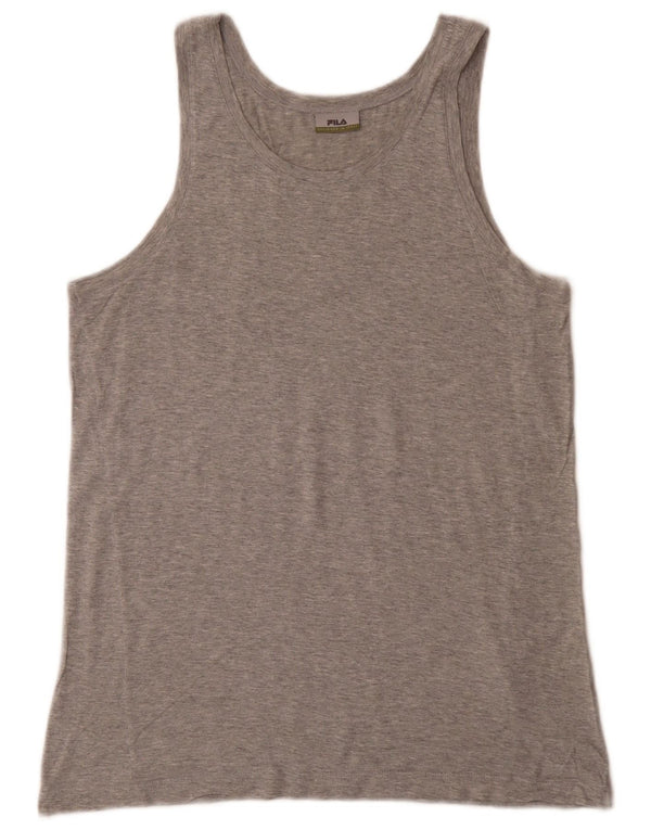 Fila Herren-Trägershirt aus mittelgrau gesprenkelter Baumwolle