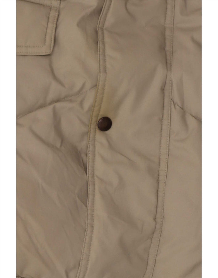 Vintage Herren Kapuzenjacke gepolstert UK 42 XL Beige Polyester