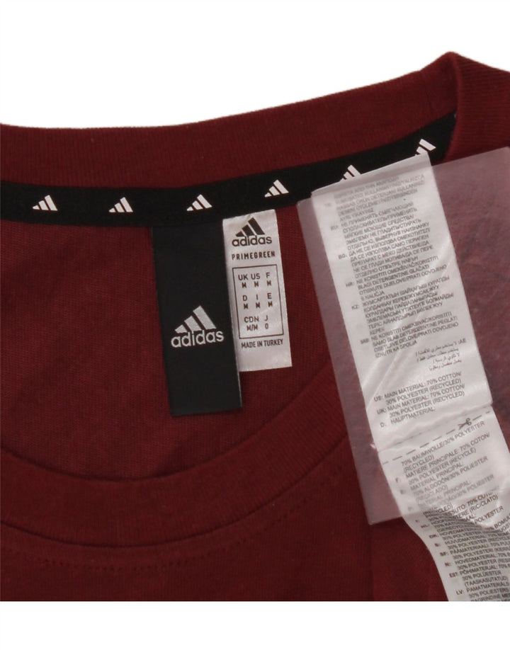 ADIDAS Herren Primegreen T-Shirt Top Medium Maroon Baumwolle
