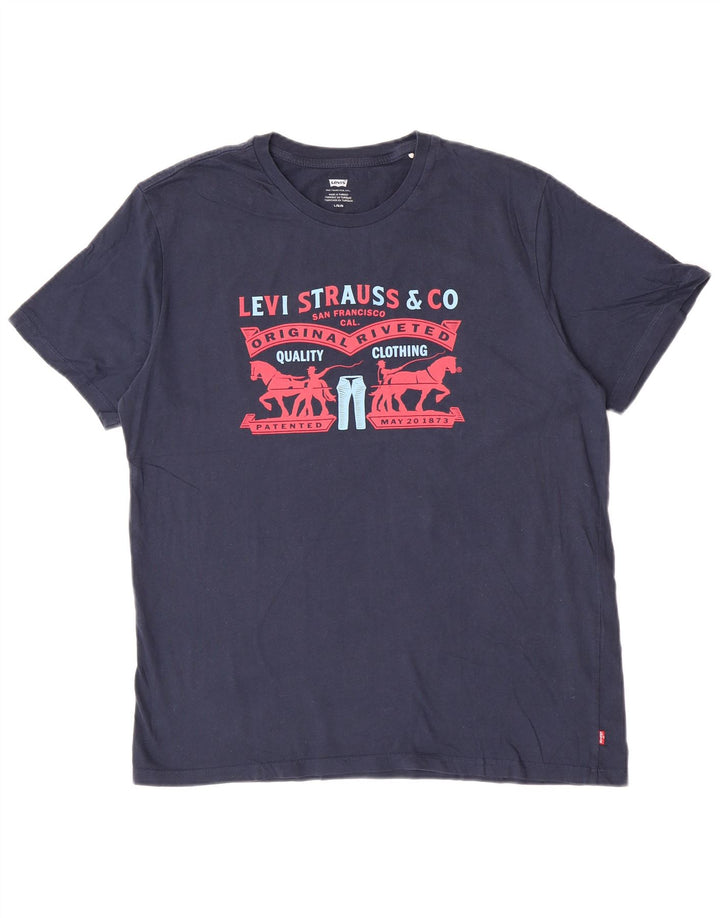 Levi's Herren-T-Shirt mit Grafik, groß, marineblau, Baumwolle