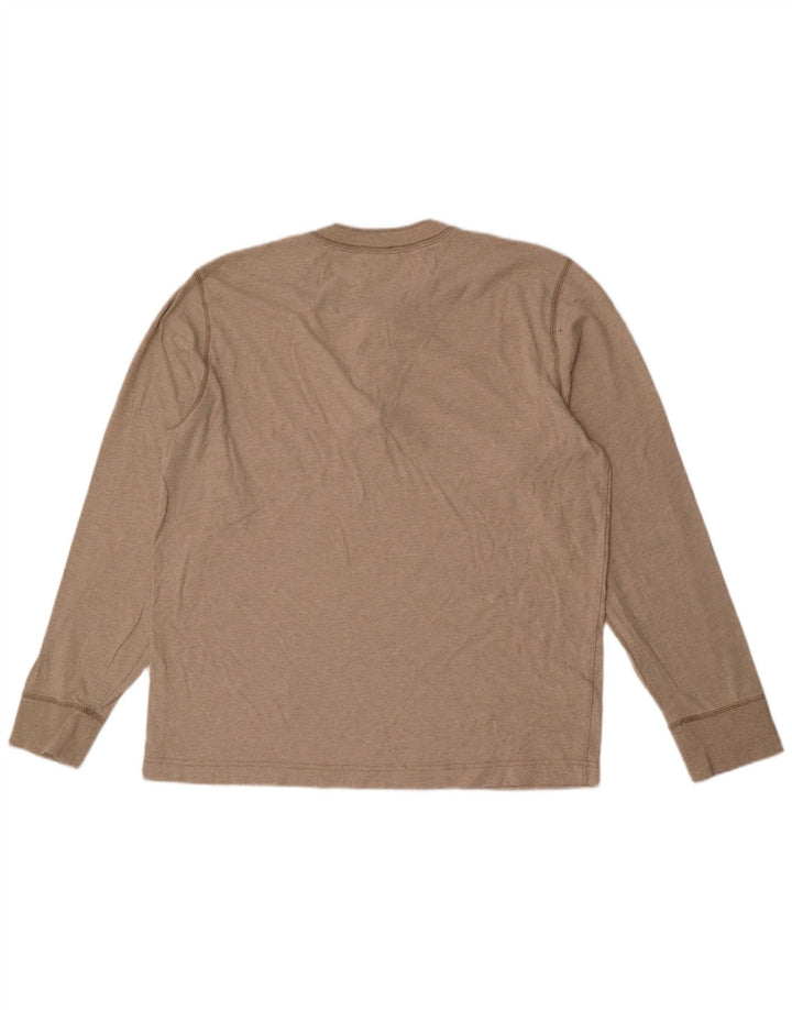 Eddie Bauer Herren-Top, langärmelig, groß, beige Baumwolle