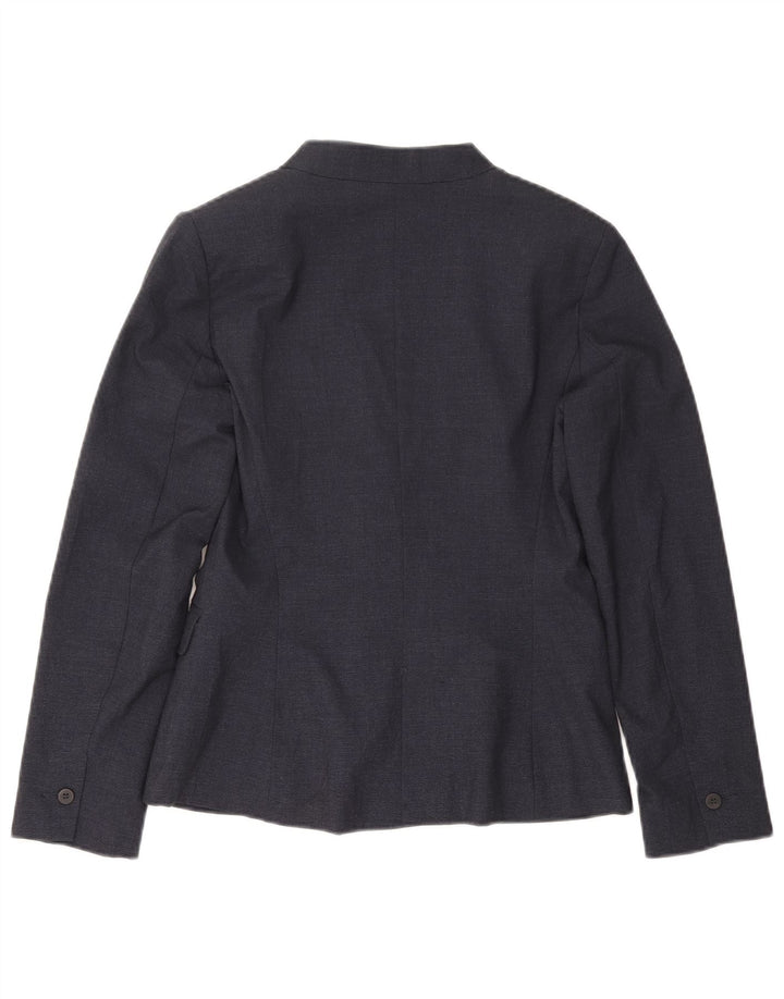 Zara Damen 1-Knopf-Blazerjacke EU 38 Small Marineblau Polyester