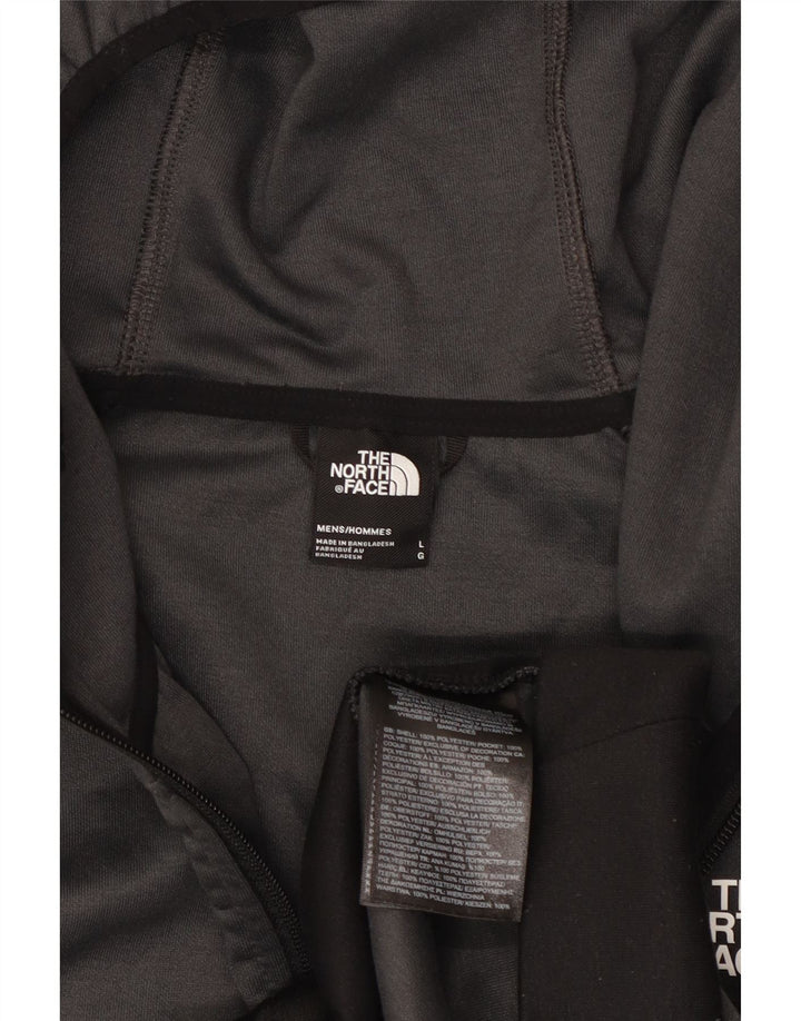 The North Face Herren-Kapuzenpullover mit Reißverschluss, groß, graues Farbblock-Polyester