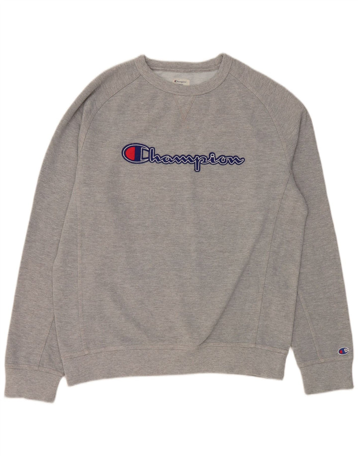 Champion Herren-Sweatshirt mit Grafik, groß, aus grauer Baumwolle