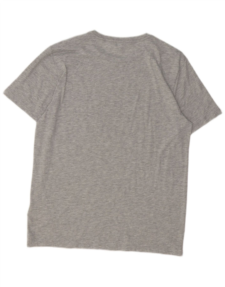 REISS Mens T-Shirt Top Large Grey Cotton
