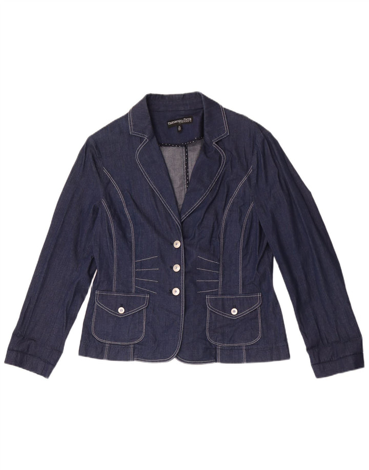 Conrad Damen-Denim-Blazer mit 3 Knöpfen, US 8, mittleres Marineblau
