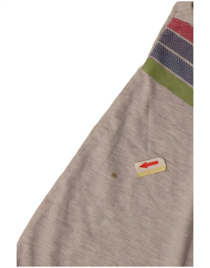 Superdry Damen Crop Graphic T-Shirt Top UK 12 Mittelgrau gestreift