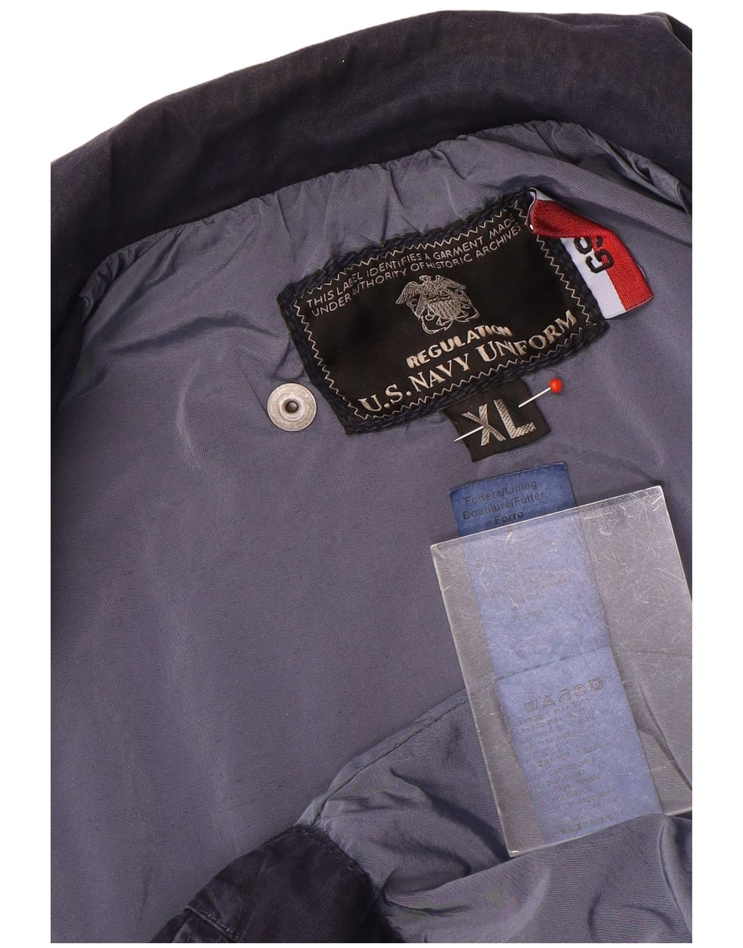 Vintage Herren Utility Jacke UK 42 XL Marineblaues Nylon