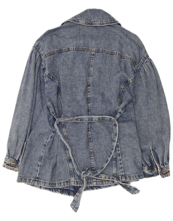 Zara Damen Jeansjacke UK 10 Small Blaue Baumwolle
