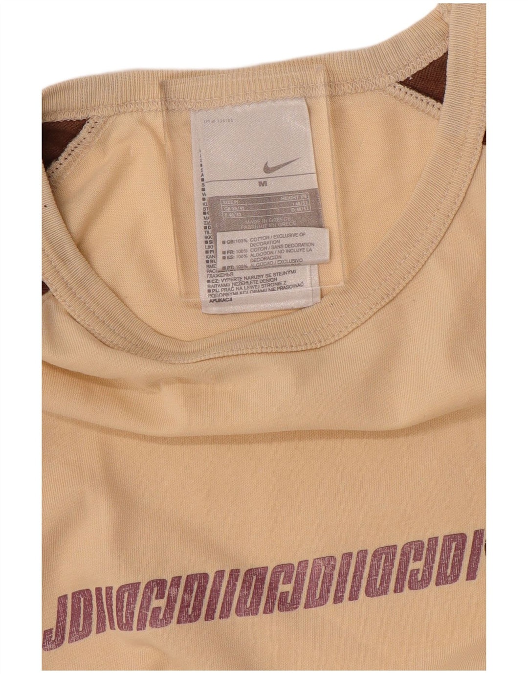 NIKE Herren-T-Shirt mit Grafik, UK 39/41, Mittelbeige, Colourblock-Baumwolle