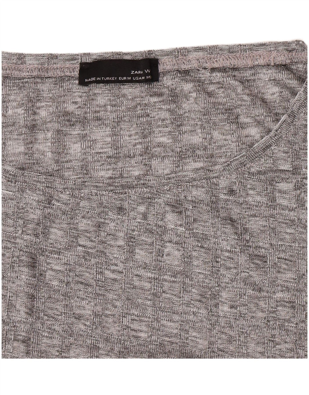 Zara Damen Top Langarm UK 12 Mittelgrau
