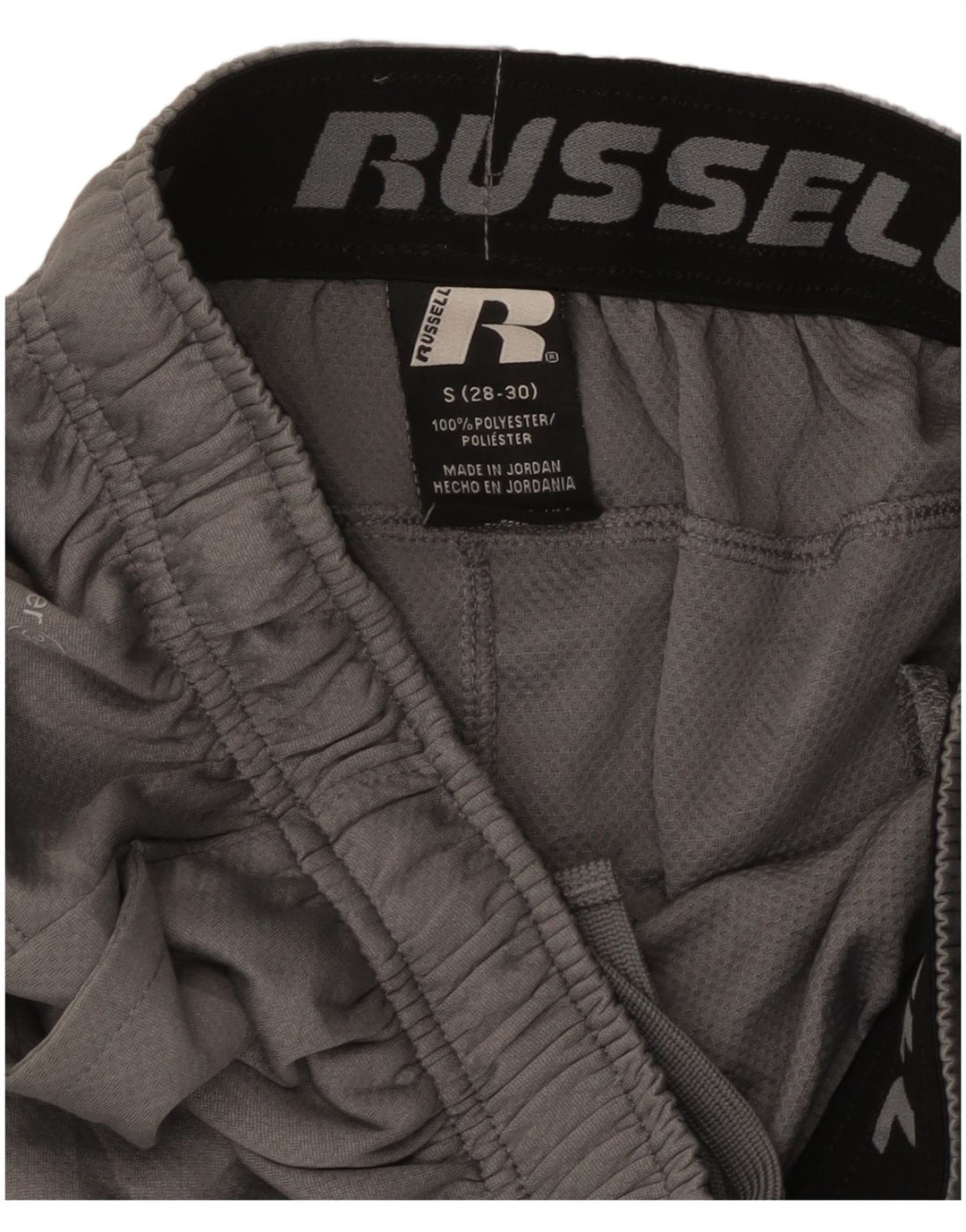 Russell Athletic Herren-Sportshorts, klein, graues Farbblock-Polyester