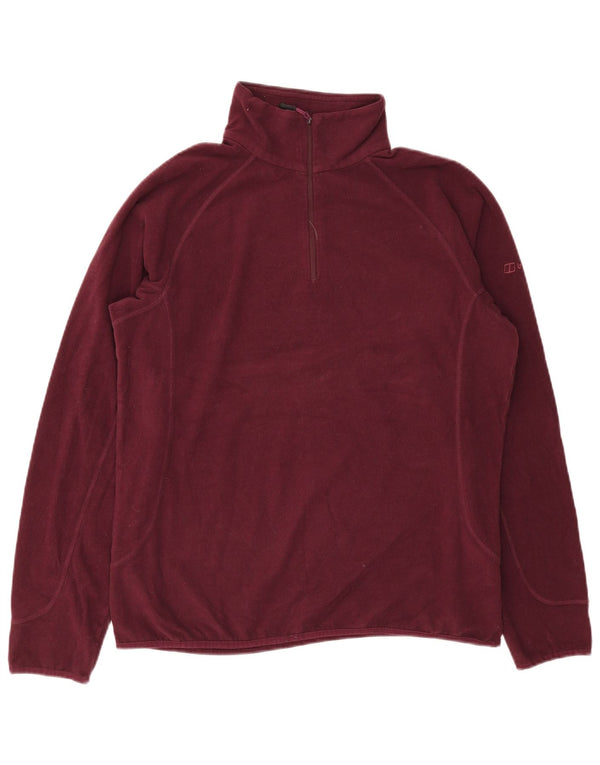 Berghaus Damen-Fleecepullover mit Reißverschluss am Hals, UK 18, XL, Burgunderrot, Polyester