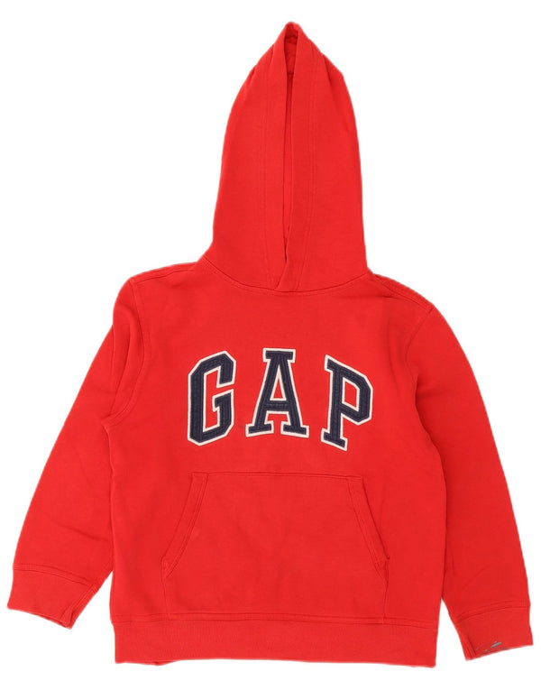 Gap Jungen-Pullover mit grafischem Kapuzenpullover, 8–9 Jahre, M, rote Baumwolle